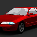 Red Two Door Sports Car With Stylish Front Design And Classic Look