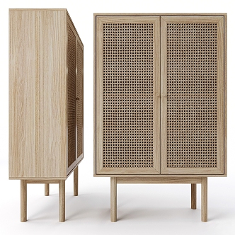 Rattan Decorative Cabinet Rattan Cabinet Side Cabinet 3d model