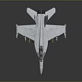 Detailed Military Aircraft Model With Cockpit Weapons And Wings On Dark Background