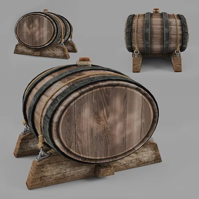 Old Ship Barrel 3d model Old Ship Barrel 3d model