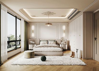 French Bedroom Master Bedroom 3d model