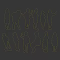 2D Multi-Pose Kids Student Figure 3d model