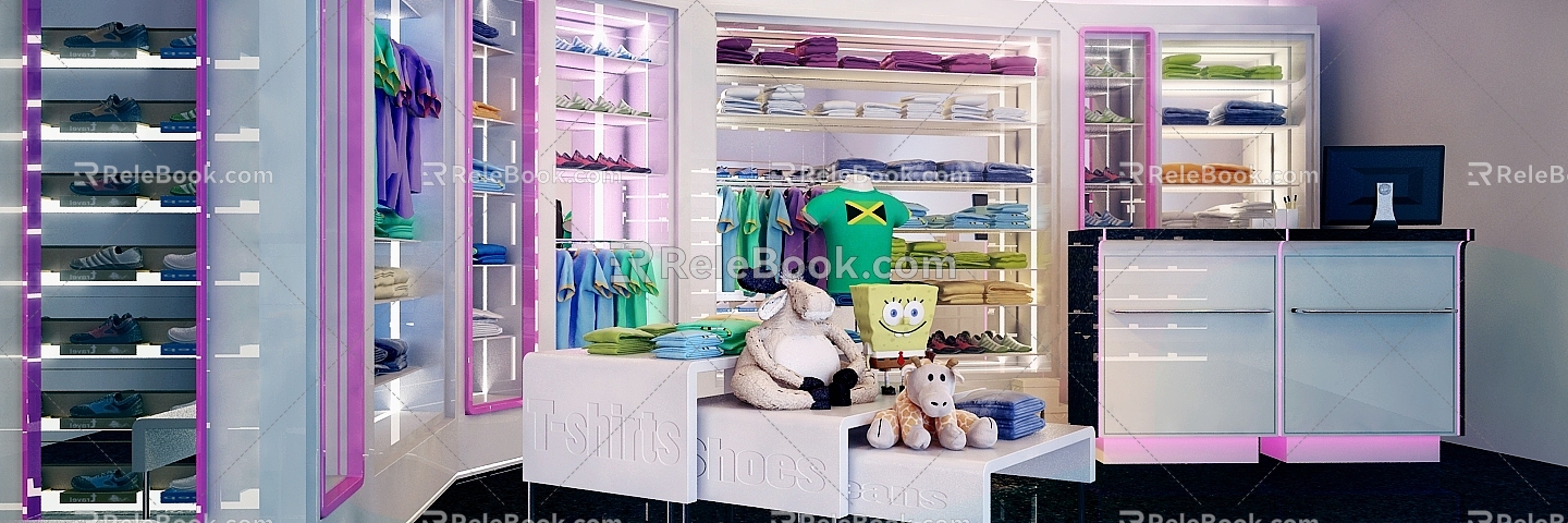 Modern Clothing Store Clothing Store Shop 3d model