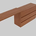 Modern Wooden Desk With Multiple Drawers And Simple Functional Design 3d model