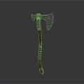 Medieval Battle Axe With Metal Head And Wooden Textured Handle