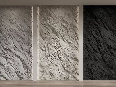 Textured Background Wall With Three Color Variations Divided By White Frames For Interior Design 3d model