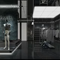Modern Fashion Store Interior Design With Mannequins Clothes Racks And Stylish Lighting