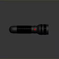 Black Portable Flashlight With Red Button And Non Slip Grip Design 3d model