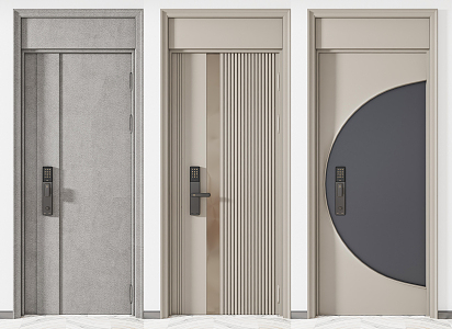 Modern security door entry door 3d model