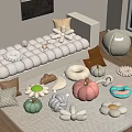 Soft Colorful Decorative Pillows Featuring Flower and Pumpkin Shapes for Living Room