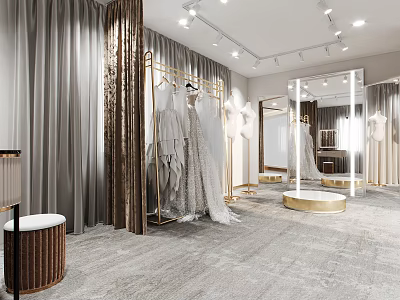 Modern Bridal Shop Bridal Shop Fitting Room 3d model