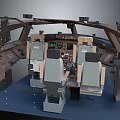 Detailed Aircraft Cockpit Interior With Dual Seats Control Panels And Instrument Displays