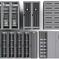 Commercial Equipment Server Racks And Data Storage Units For Data Centers 3d model