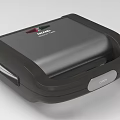 Modern Kitchen Appliance Electric Sandwich Toaster with Silver Body and Black Accent Design