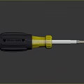 Professional Hardware Screwdriver with Black Handle Yellow Grip and Silver Tip for Home Repair