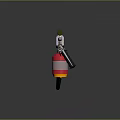 Modern Weapon With Red Tank Black Yellow Stripes Metal Hose And Nozzle