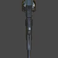 Futuristic Sci Fi Rifle Weapon With Mechanical Metal Design And Scope Barrel Grip