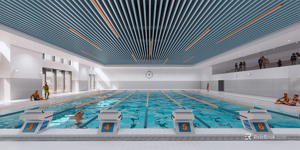 Modern Office Interior Featuring Spacious Layout Ergonomic Desks And Bright Lighting 3d model