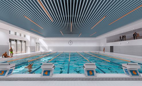 modern swimming pool swimming gym swimming pool 3d model