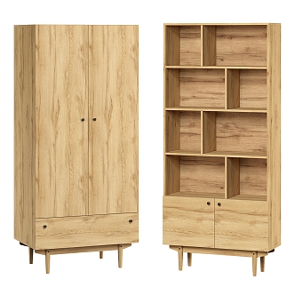 wooden wardrobe high cabinet storage cabinet 3d model