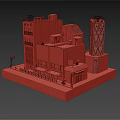 Modern Commercial Complex With Multi Storey Buildings Retail Storefronts And Street Lamps
