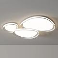 Modern Flush Mount Ceiling Light With Three Circular Panels And Soft White Illumination 3d model