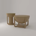 Two Modern Wooden Coffee Tables With Unique Curved Structure And Minimalist Design