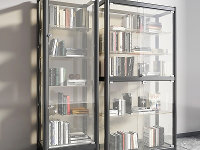 Modern Bookcase Metal Glass Bookcase Glass Storage Cabinet Metal Hand Storage Cabinet Metal Locker model