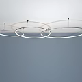 Modern Circular Chandeliers with LED Lighting Mounted on Ceiling Creating Shadow Effects 3d model