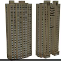 Modern High Rise Residential Building Exterior With Multiple Windows And Base Design