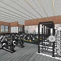 Workwear space Sports space Gym 3d model