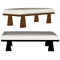Bench Sofa Stool Bed End Stool Fabric Bench Solid Wood Bench 3d model