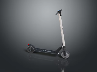 Modern Electric Scooter With Black Body White Handlebar And Wheels For Urban Commuting 3d model