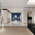 Modern Clothing Store Interior Design With Fashion Clothes On Hangers And Chairs