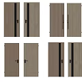 Wooden Hinged Doors With Black Stripes And Various Handle Designs