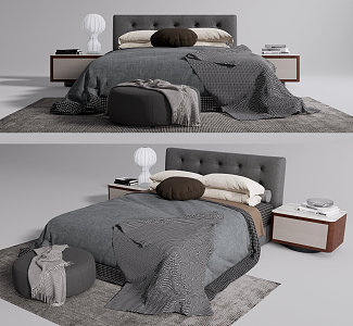 Modern Double Bed 3d model