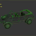Vintage Open Top Military Vehicle With Metallic Body Detailed Wheels And Reflective Surface