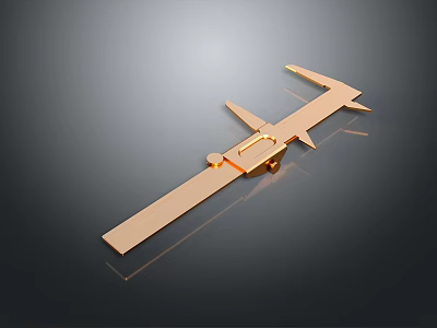 Golden Precision Calipers Essential Hardware Measuring Tool for Accurate Workshop Use 3d model