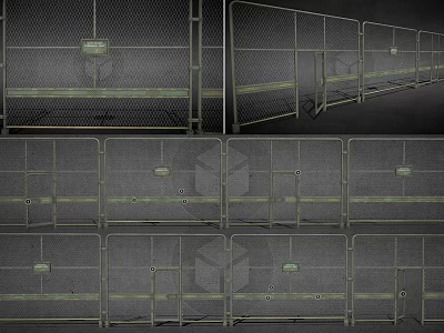 Various Durable Metal Wire Mesh Fence Panel Designs For Construction Security 3d model