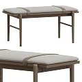 Modern Minimalist Sofa Bench With Sturdy Wooden Frame And Comfortable Linen Seat