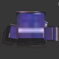 Minecraft Pixel Character 3D Model with Purple Hair Blue Shirt White Pants and Shoes