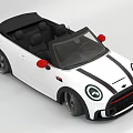 Sporty White Convertible Car With Red Side Mirrors Black Soft Top And Alloy Wheels