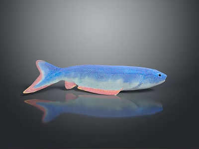 Vibrant Blue And Pink Aquatic Fish With Shiny Body And Reflective Surface 3d model