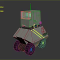 Mobile Robot Equipment With Antenna Transparent Top Yellow Reflective Stripes And Wheels
