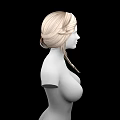 Female Game Movie Character 3D Model With Blonde Braided Hair And Upper Body