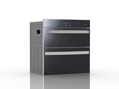 Modern Black Kitchen Appliance With Double Layers And Top Control Panel 3d model