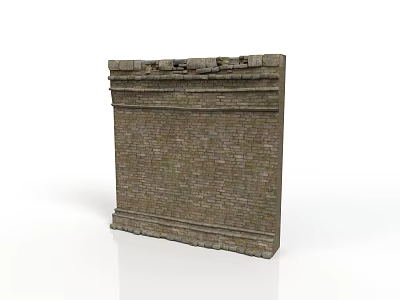 Modern Brick Wall Design With Textured Surface And Decorative Border 3d model