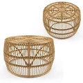 Round Rattan Coffee Tables With Woven Design For Living Room Decor