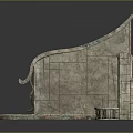Ancient Architectural Components Featuring Staircase With Steps And Arched Doorway With Carvings And Decorations