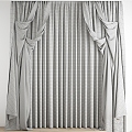 Modern Curtain Curtain Blinds Roman Window Curtain Fabric 3d model